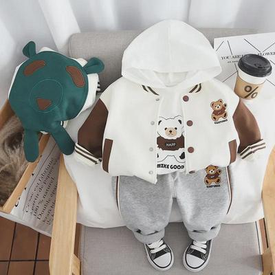 2024 Çocuk Kore Tarzı İlkbahar/Sonbahar Sweatshirt ve Pantolon 3 Parça Set: Erkek ve Kız Çocuklar için Uzun Kollu Üstler