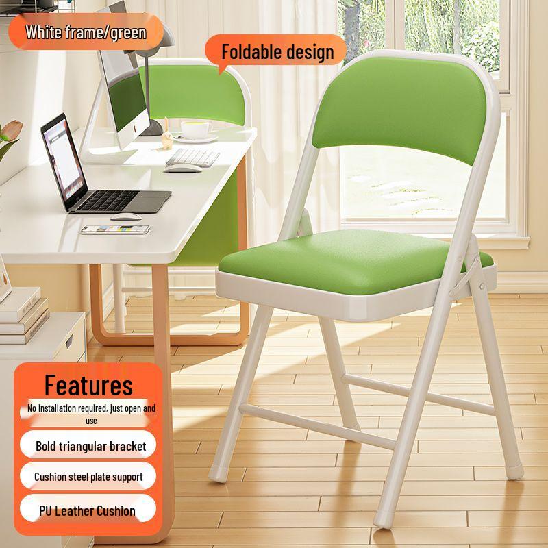 Compact Folding Chair: Portable Office, Dorm, Study, Dining, and Computer Seating with Backrest