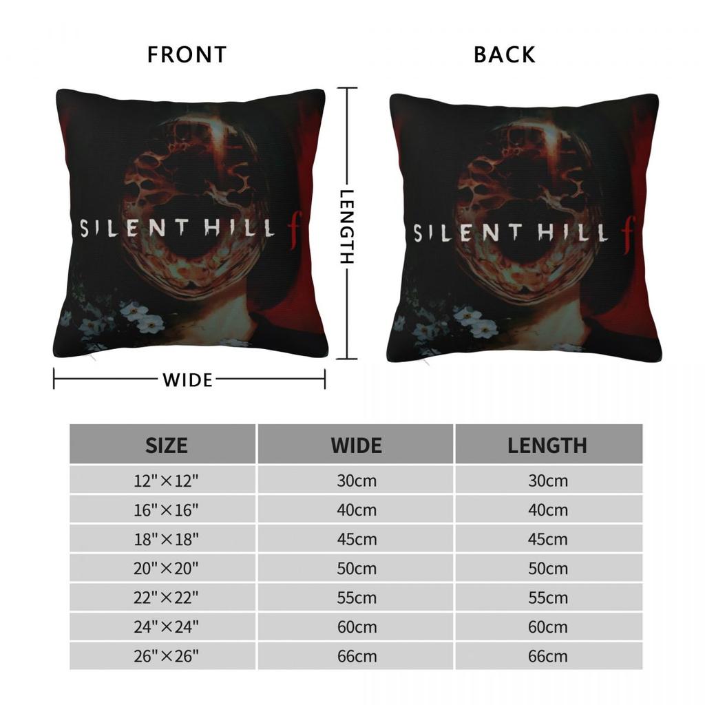 Silent Hill F Video Game Horror Halloween Pillowcase Merch Soft Cushion Cover Pillow Covers Seater Decor Zipper Multi Size