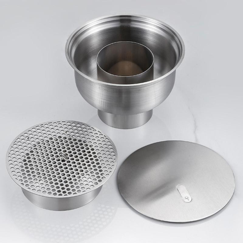 Corrosion Resistant Circular Floor Drain Stainless Steels High Flows Drainage Floor Strainer for DN50/DN75 Drainage System