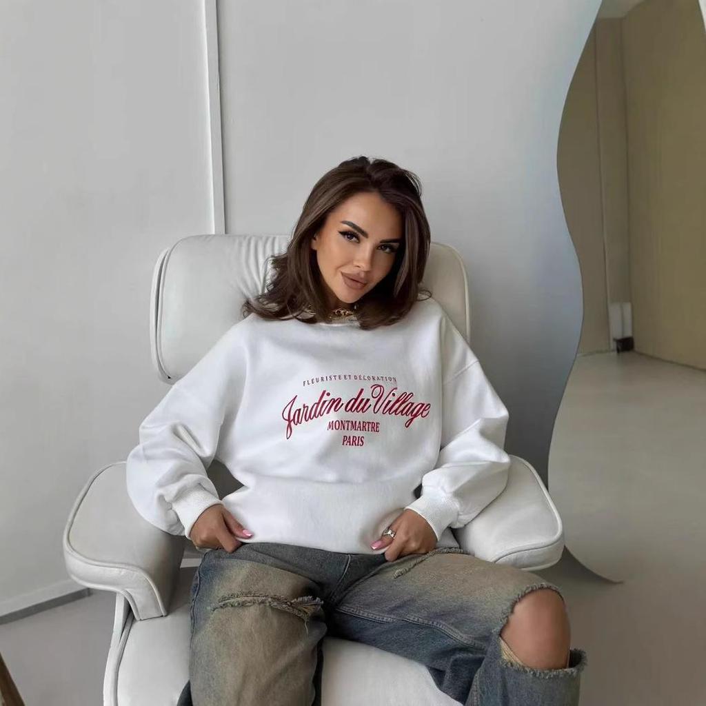 Women's Trendy Plus Velvet Letter Hoodie - Autumn/Winter, Couple Style, Versatile & Unique