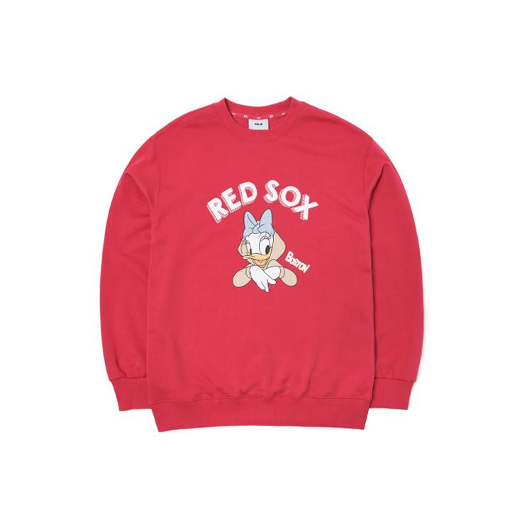 MLB X Disney Mlb X Disney Collaboration Sweatshirts Unisex Red Crew Neck Moderate Regular 3AMTD1014-43RDL L