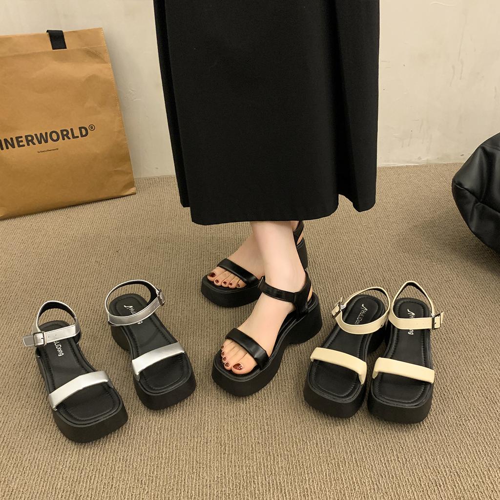 Fashion Clogs With Heel Sandals On A Wedge All-Match 2025 Women's Female Shoe Thick Platform New Outside Girls Summer Fashion Rome