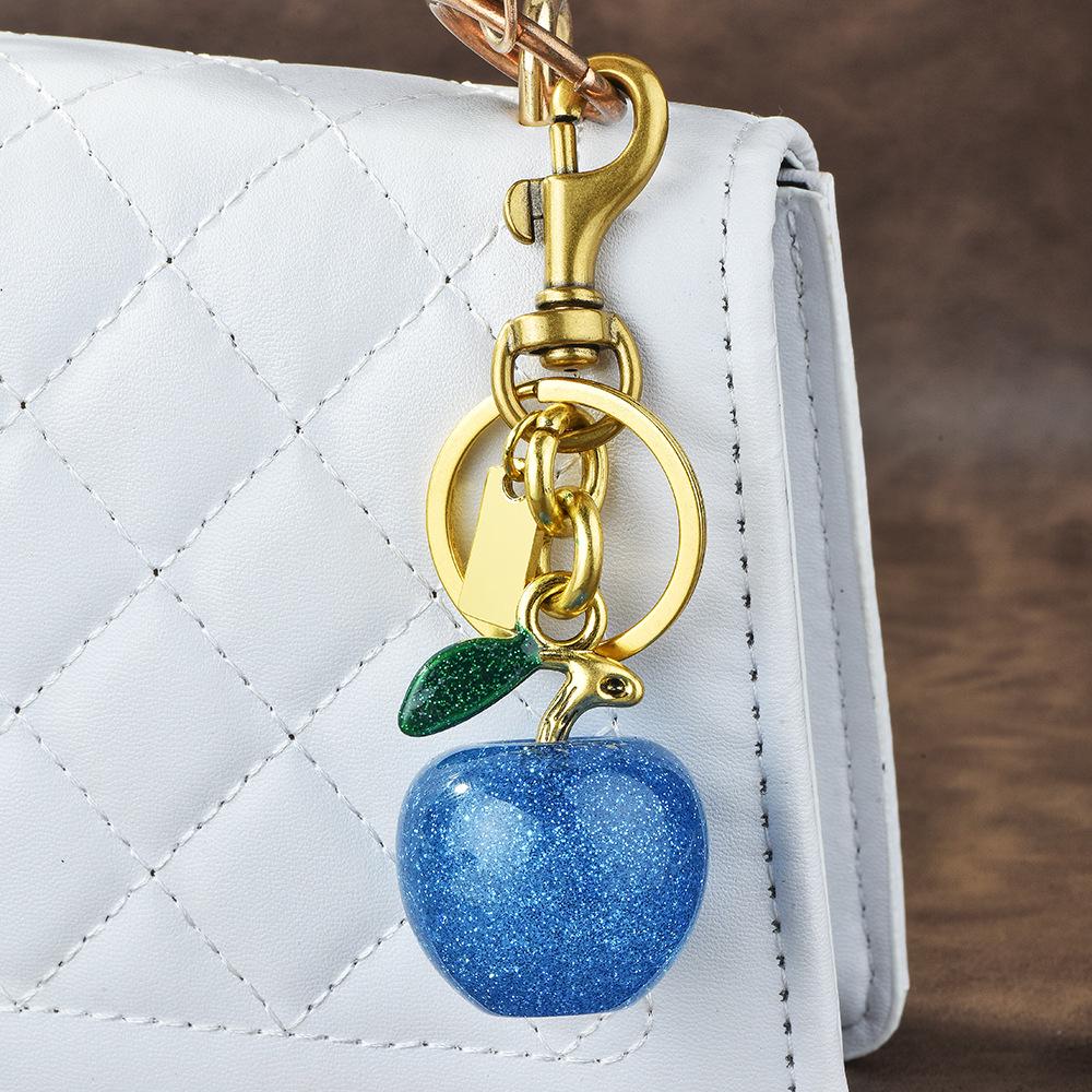Exquisite Apple Keychain Pendant: Cute Bag Charm & Car Accessory