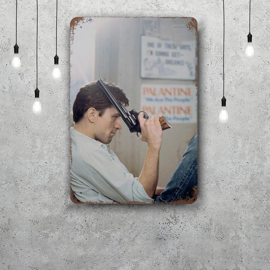 de niro taxi driver movie Retro Vintage Tin Sign Poster Decorative Plaque Metal Plate Wall Decor