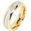 Herren Ehering Wolfram Gold Ring Angenehm zu tragen Faux Meteorit Fassung