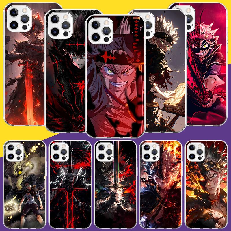 Black C-Clovers Anime Phone Case For iPhone 17 Air 16 15 Plus 11 14 Pro Max 13 Mini 12 7 8 + SE Pattern Art Customized Cover 17