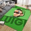 Luigi Flannel Printed Carpet, Home Sofa Decoration for Living Room & Bedroom, Non‑Slip Play Flannel Floor Mat for Game Room