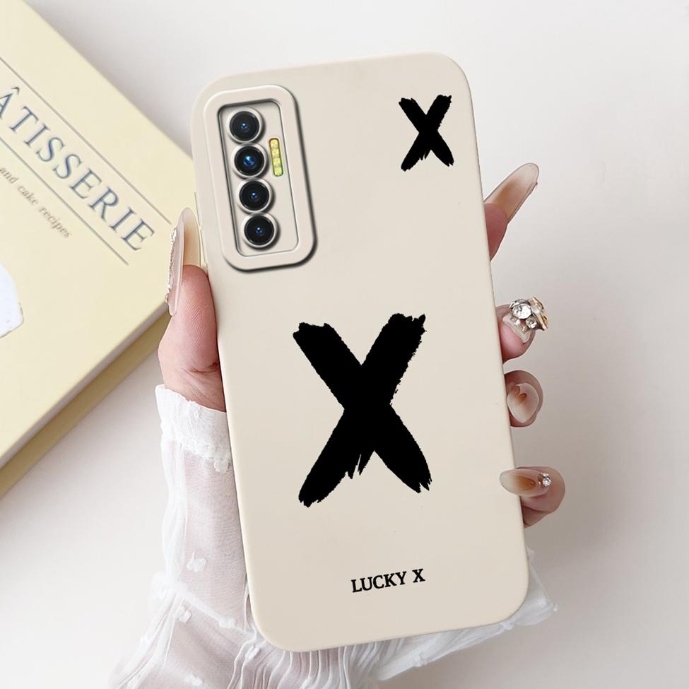 

For Tecno Camon 17P CG7 CG7n Cover For Techno Camon 17P Case Simple Fashion 26 Letters Pattern Design Silicone Shockproof Bumper Tecno Camon 17P