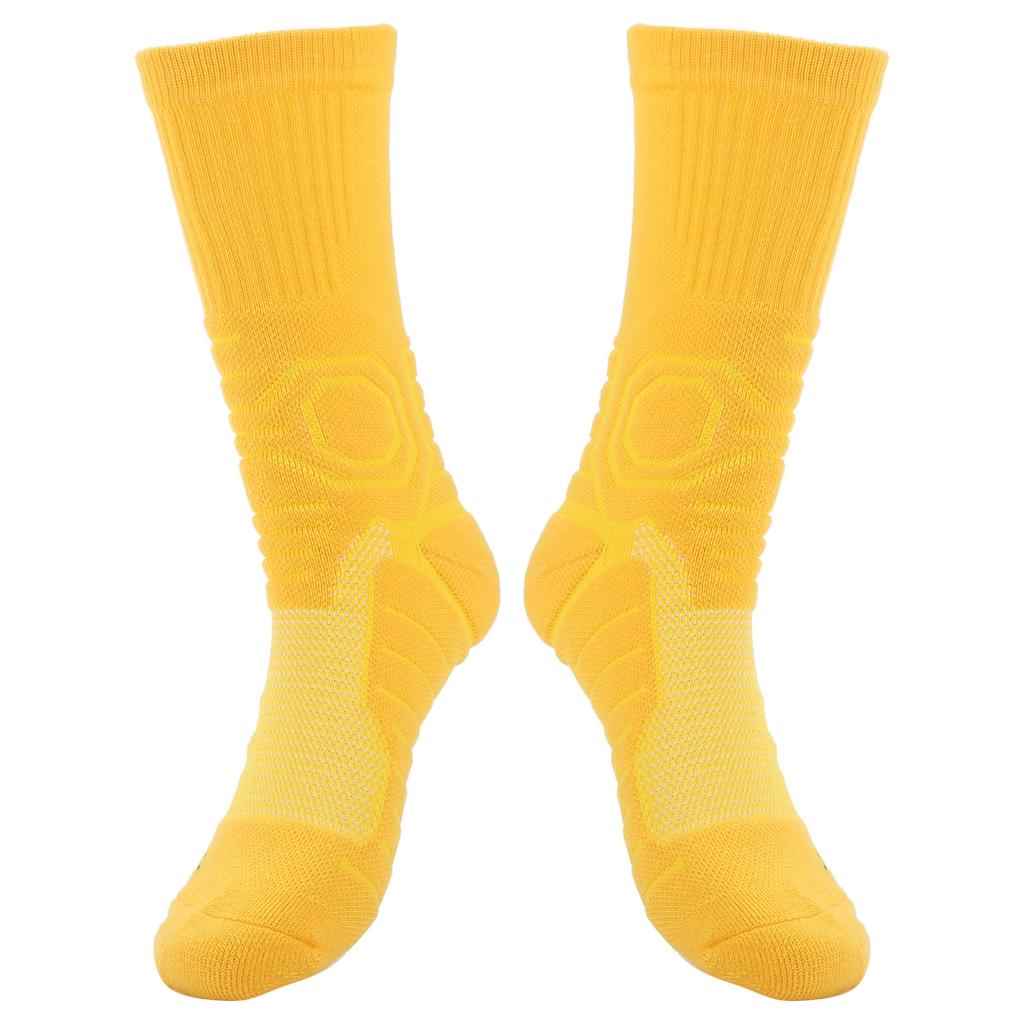 1 Paio Calzini Sportivi Antiscivolo Traspiranti Calzini Protettivi Atletici per Basket Calcio(Giallo )