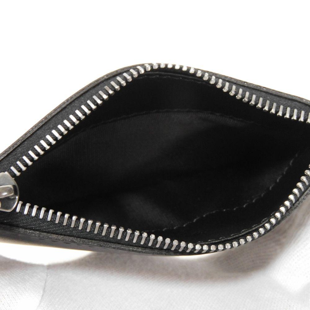 Used 8901 VLTN Logo Embossed Zip Card Holder 1Y0P0540BHY 7943 Calfskin RFID Unused One Stud Black Men's from Japan