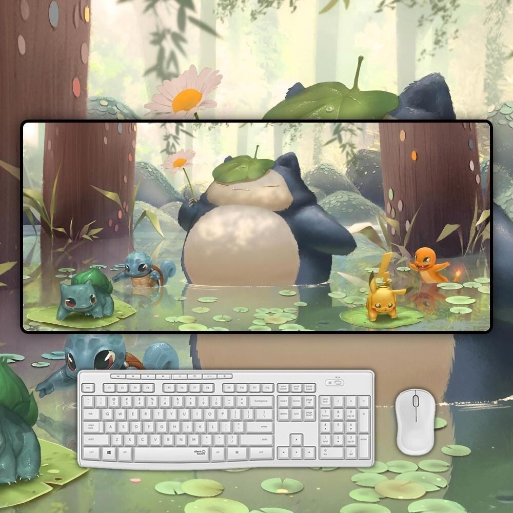 Anime Ppokemon Mousepad Large Gaming Mouse Pad LockEdge Thickened Computer Keyboard Table Desk Mat