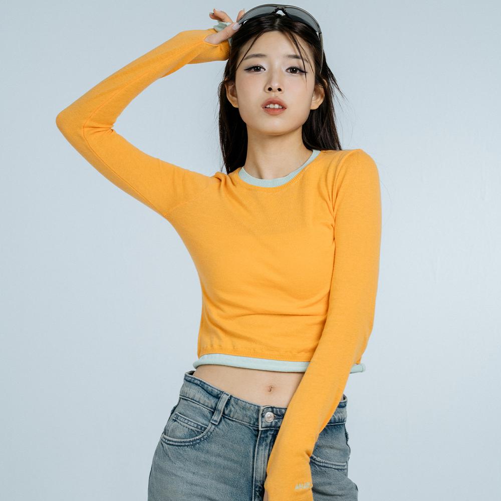 Amaps Lar Layered Pullover Orange Cream Orange Cream