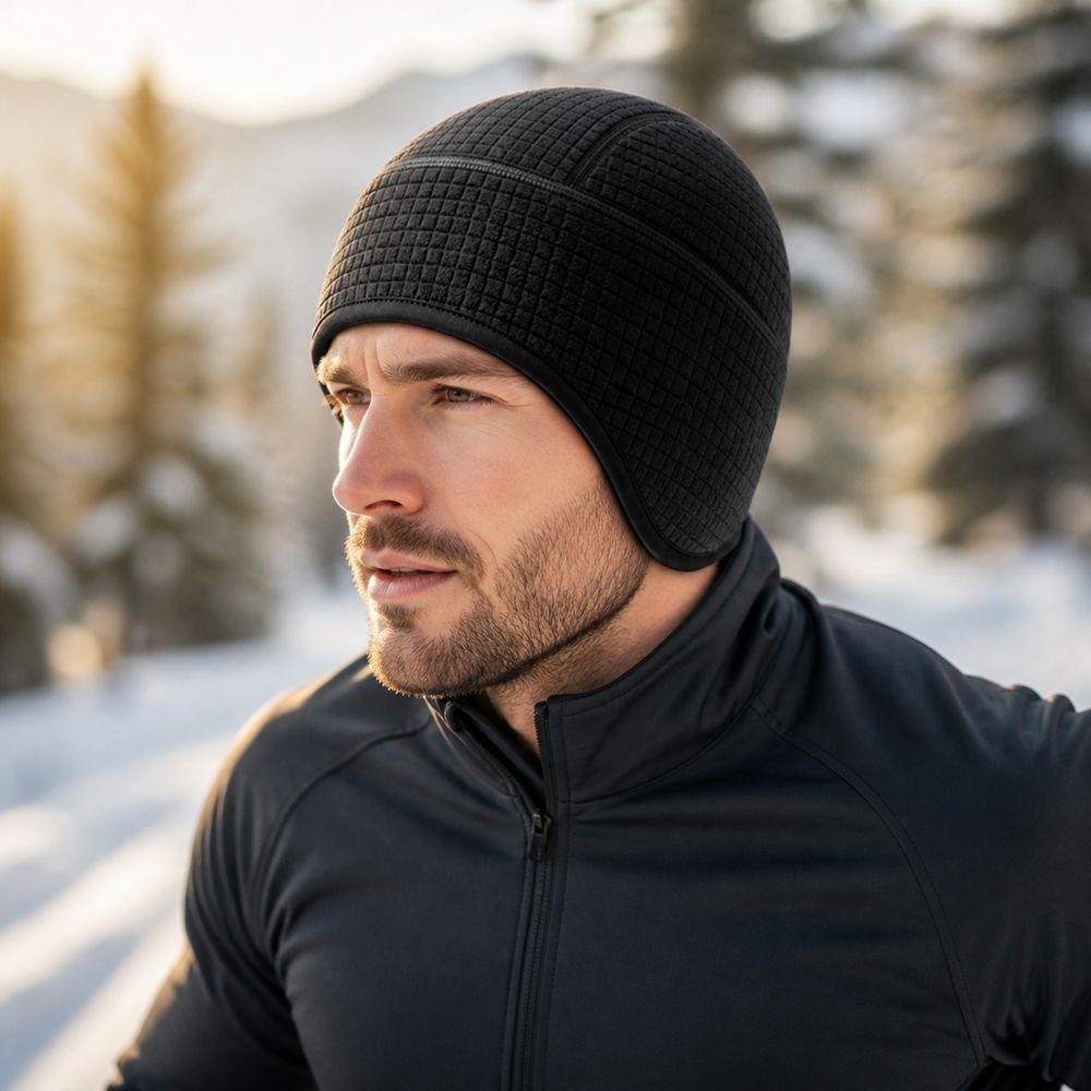 Double Layer Winter Beanie Ear Coverage Thermal Skull Cap New Ear Flap Beanie  Running and Cycling