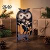 Detailed Wooden Owl Desk Ornaments Multi Layer Figurine, 3D Layered Crafts, Creative Wood Natural Poplar Tabletop Decor Carving Animal for Home