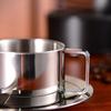 Double Walls Insulated Coffee Mugs with Saucer and Spoon for Home Hot Milk