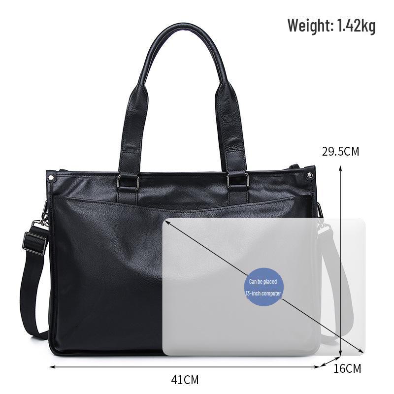 Große Business-Aktentasche und Tragetasche aus echtem Leder für Herren