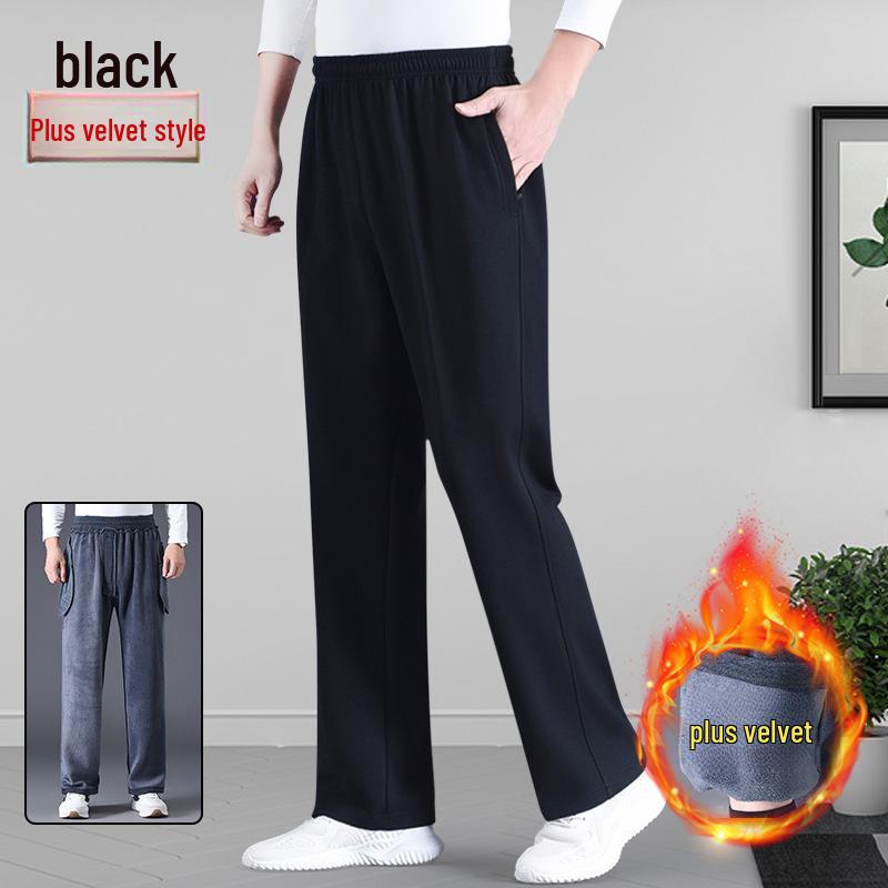 Herren Übergröße Locker Geschnittene Sporthose - Winter Samt, Gerader Schnitt, Freizeitkleidung