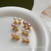 Real steamed bread bead ear clips, no ear piercings, high-end simple temperament, natural freshwater pearls, painless mosquito coil disc earrings