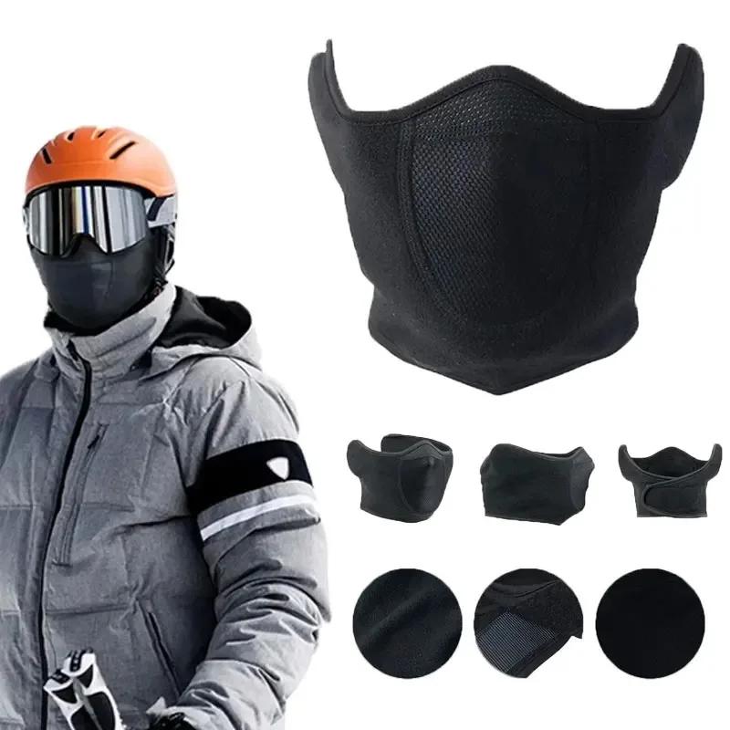 Pasamontañas de Invierno Calentador de Polar Máscara Facial para Motocicleta Transpirable Media Máscara de Esquí Bufanda Motocicleta Ciclismo Bicicleta Máscara para Biker