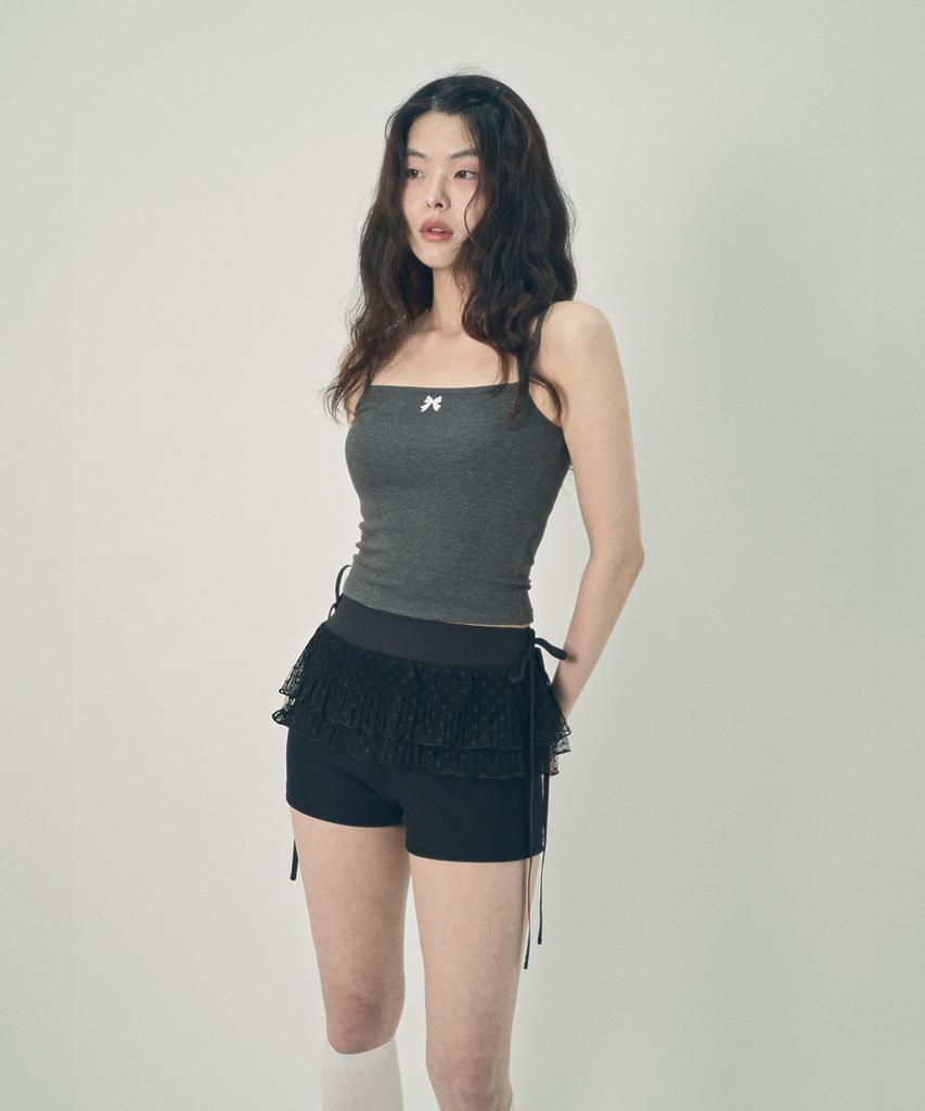 Mihebeu Layered Polka Dot Lace Skirt