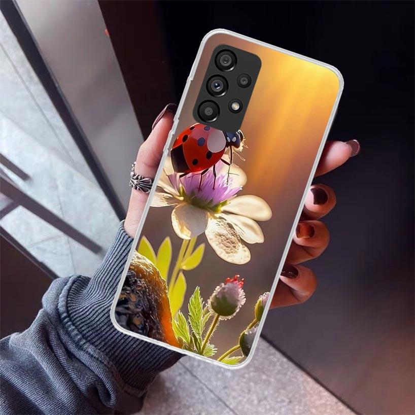 Insect Seven-Star ladybug Phone Case For Samsung Galaxy A12 A52S A42 A32 A22 A51 A50 Note 20 Ultra 10 S10 Plus A71 A70 A31 A30 A