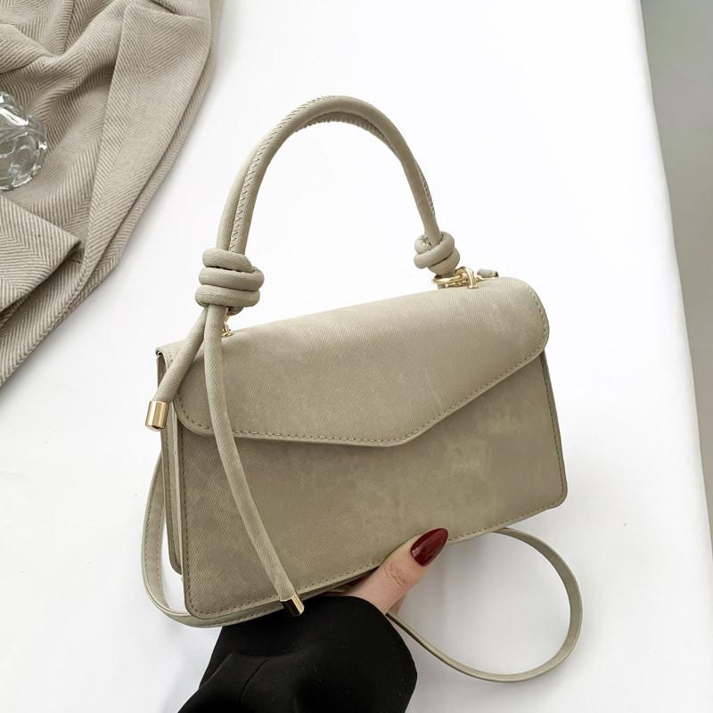 Chic 2024 Women's Korean Style Vintage Solid Color Small Crossbody Bag Pu Handbag