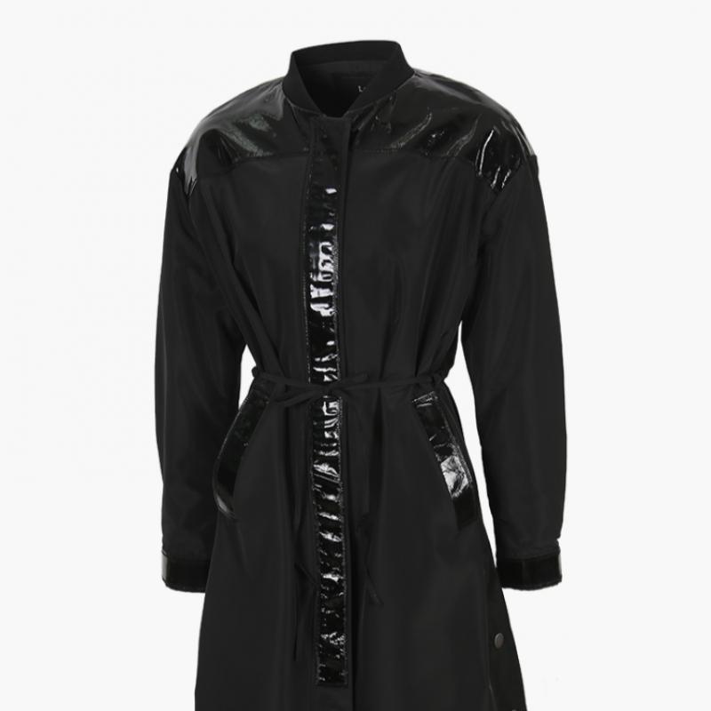 La Belle Shinyoung Fur Women Leather Combination Long Coat Sy104ct