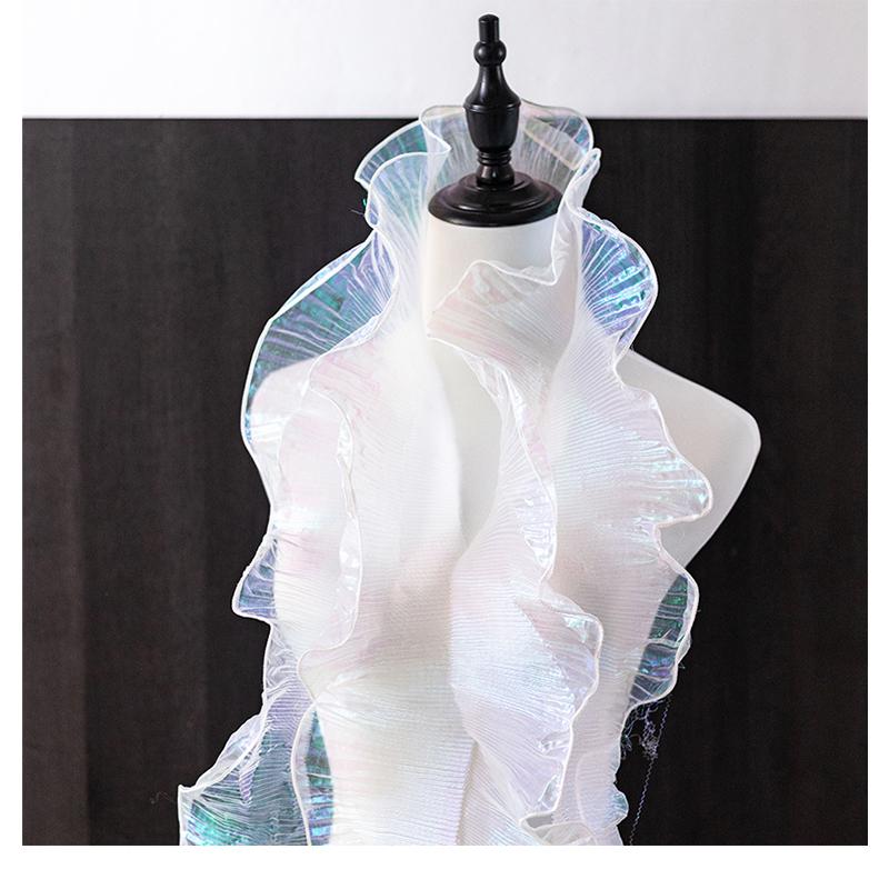 Wave Lace Fabric For Wedding Dress Design Diy Supply 12cm Wide Clothing Handicraft Needlework Accessories Sewing Pleated Ribbons