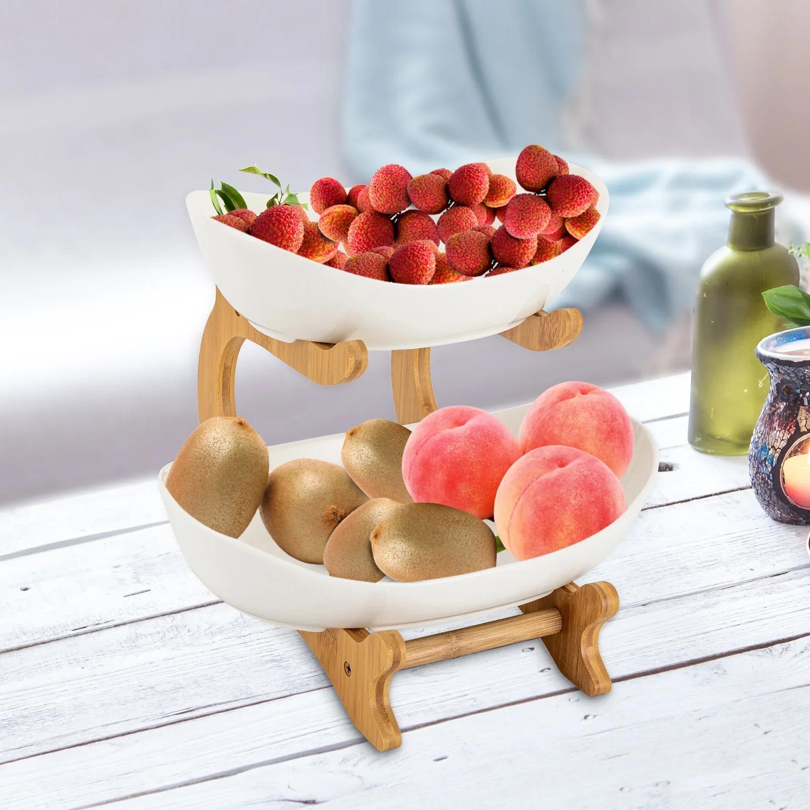 Double-layer fruit basket, kitchen fruit basket, kitchen countertop fruit bowl United States