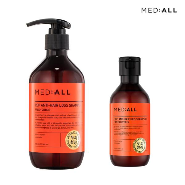 MEDIALL Scalp Cleansing, Hair Loss, Dandruff Relief, Mildly Acidic Shampoo 300ml+100ml Citrus Fragrance