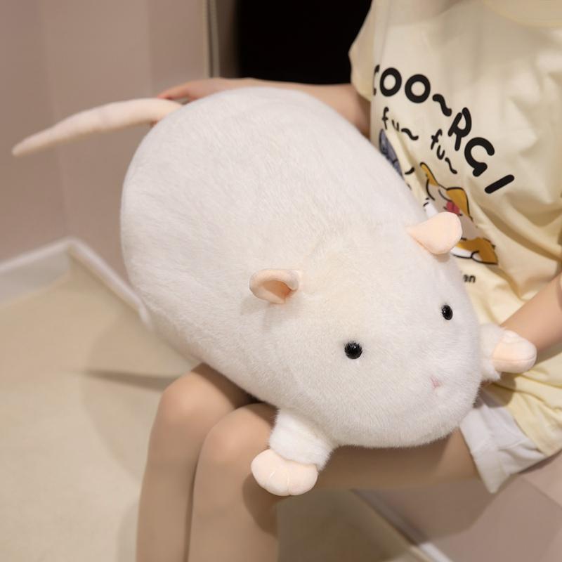 Sehr weiches Ratten-Stofftier Cartoon Weiß Grau Braun Ausgefallene Ratte Tierpuppe Große Größe Flauschige Maus Kuschelkissen Geburtstagsgeschenke