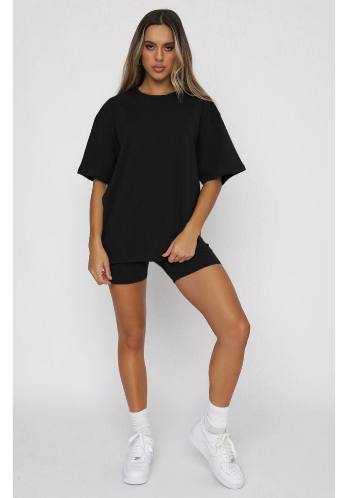 Urban Casual Women's Short Sleeve Pullover and Shorts Set - European Summer Fashion