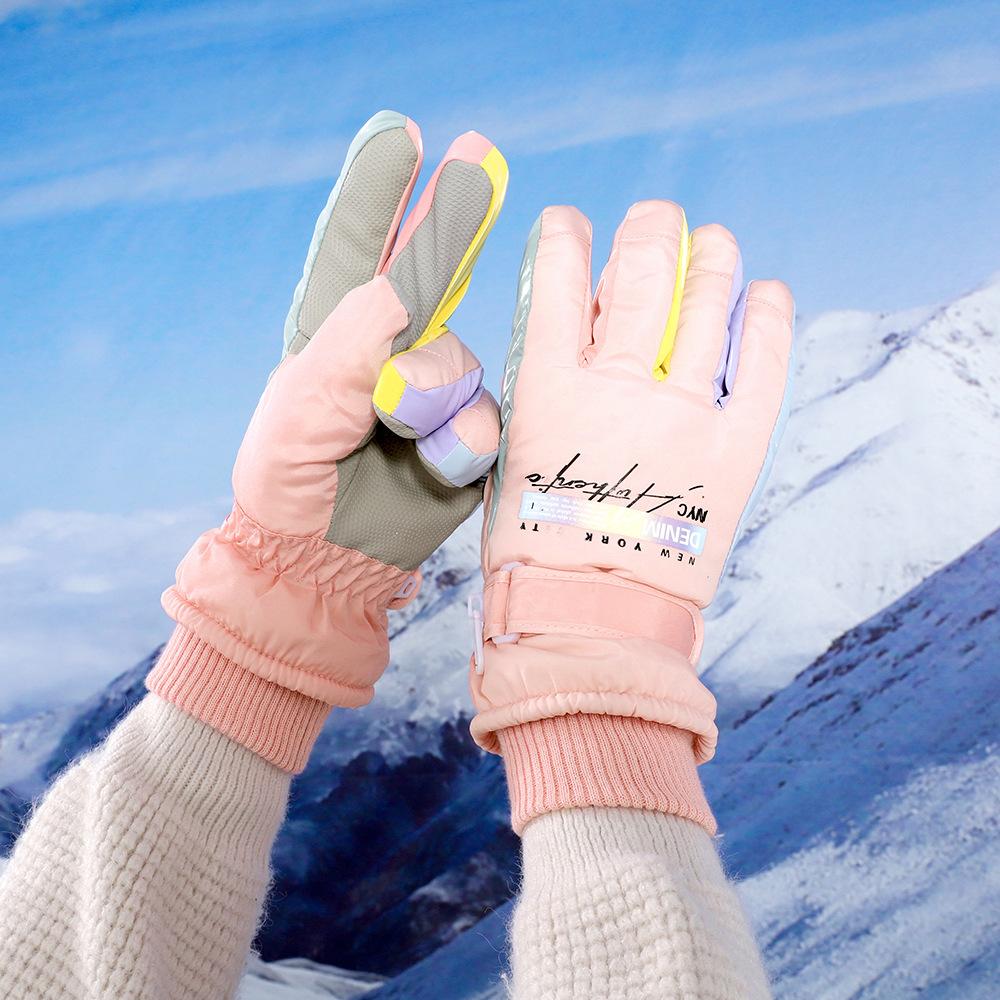 Ji Cute Children's Fun Bear Waterproof Warm Gloves Women's Outdoor Cold-proof Sleeves Men's