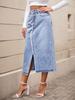 Women's Irregular Slit Denim Shorts - Slim Fit