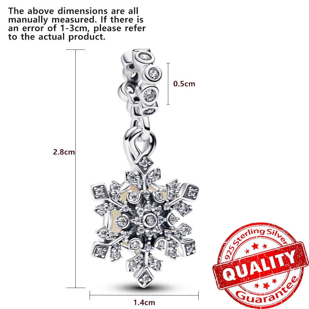 Sparkling Copper Pave Butterfly Dangle Charm Fit Original Bracelet Half Moon Snowflake Beads For Women Holiday Gift