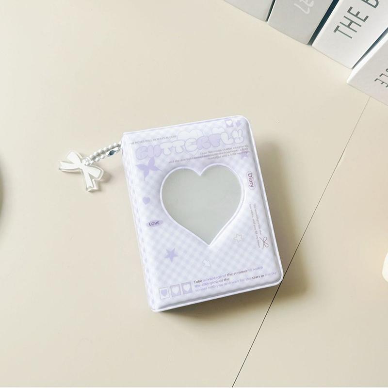 1Pc Cute Bow Photo Album 3 Inch Love Heart Hollow Picture Storage Case Kpop Card Binder Name Card Book Photocard Holder