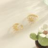 Golden Plated Daisy Enamel & Synthetic Cubic Zirconia Open Ring for Women Sweet Floral Jewelry Gift