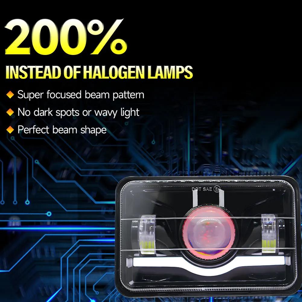 Projector 4"x6" LED Headlight H4656 H4651 LED Headlamp For Honda XR650L 1993-2013 XR250L XR650R XR400R High Low Beam & DRL