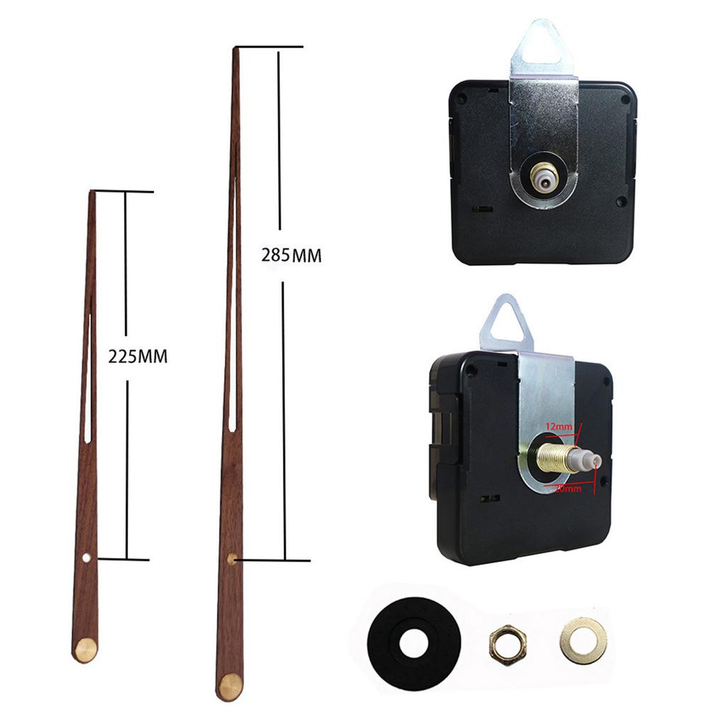 High Torque Clock Movement Set with Wood Hands Wall Clock Motor DIY Mechanism Replacement Clock Repair Part Accessories
