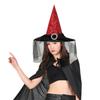 Cosplay Costume Witch Hat Mesh Wizard Hat for All Age Halloween Party Hat Role Play Witch Hat Cloche Hat Headwear