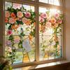 Frühlings-Hängeblumen-Ranke Statische Pfingstrosen-Blumen-Glasaufkleber Abnehmbare Fensteraufkleber für Zuhause, Hochzeitsfeier, Hotel, Büro
