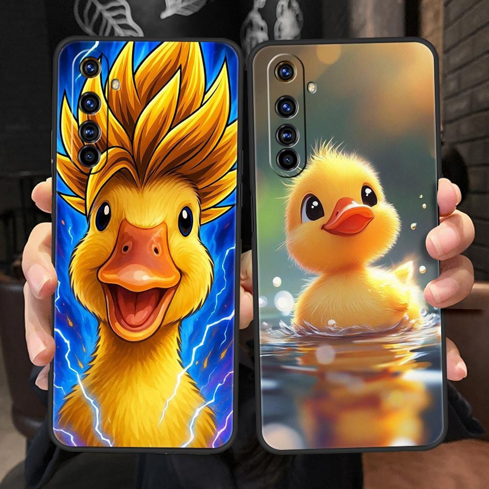 Cartoon Duck Case For Realme C67 C63 C55 C53 C35 C25 C21 GT 2 3 5 6 10 11 12 13 Pro Plus 5G Soft TPU Phone Cover Fundas Capa Bag