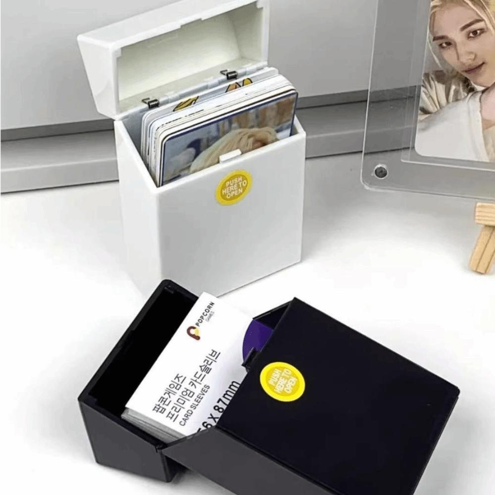 Black Photo Card Holder Container Portable Album Case New Photocards Storage Box