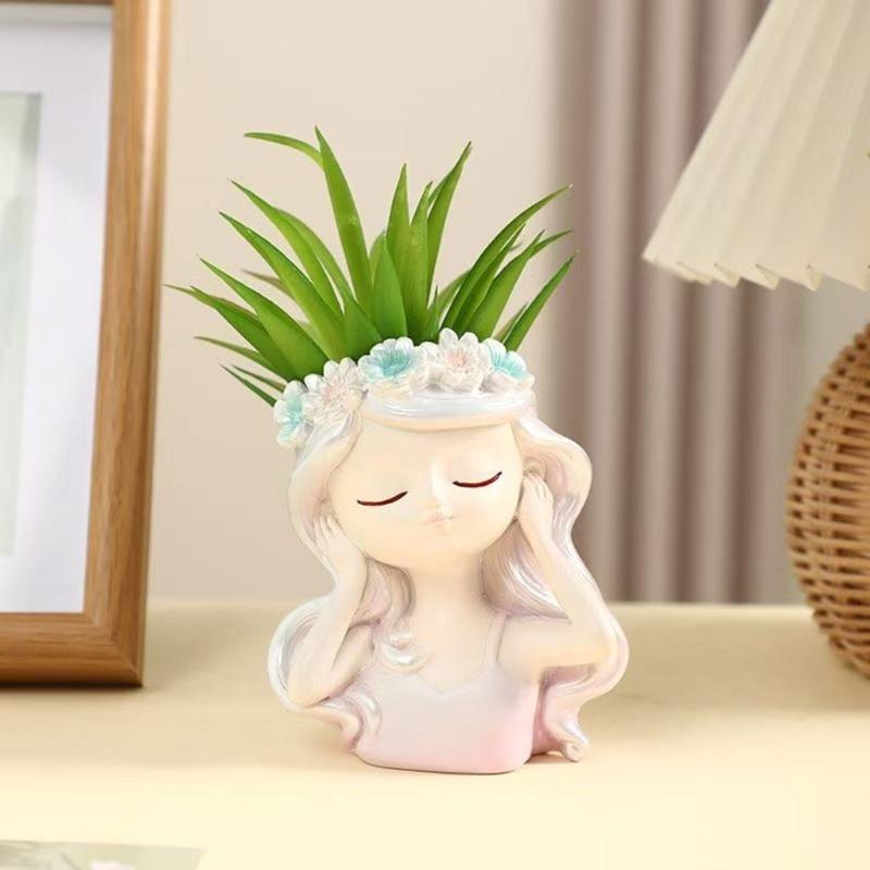 Artistic Silicone Mold For Custom Planters Adorable Girl Shape Stylish Reusable Template Crafting And Gardening Accessory