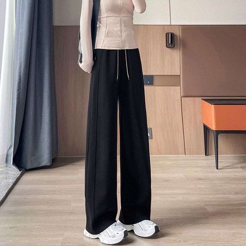 

Ankela Women s Red Fleece Slim Straight Pants for Teens - New Autumn/Winter Wide-Leg Sports Style XS - 75-90 lbs