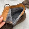 Fashion GKTINOO Retro Handmade Genuine Leather Plush Short Boots 2024 Winter New Round Toe Flat Bottom Side Zipper Warm Women's Shoes
