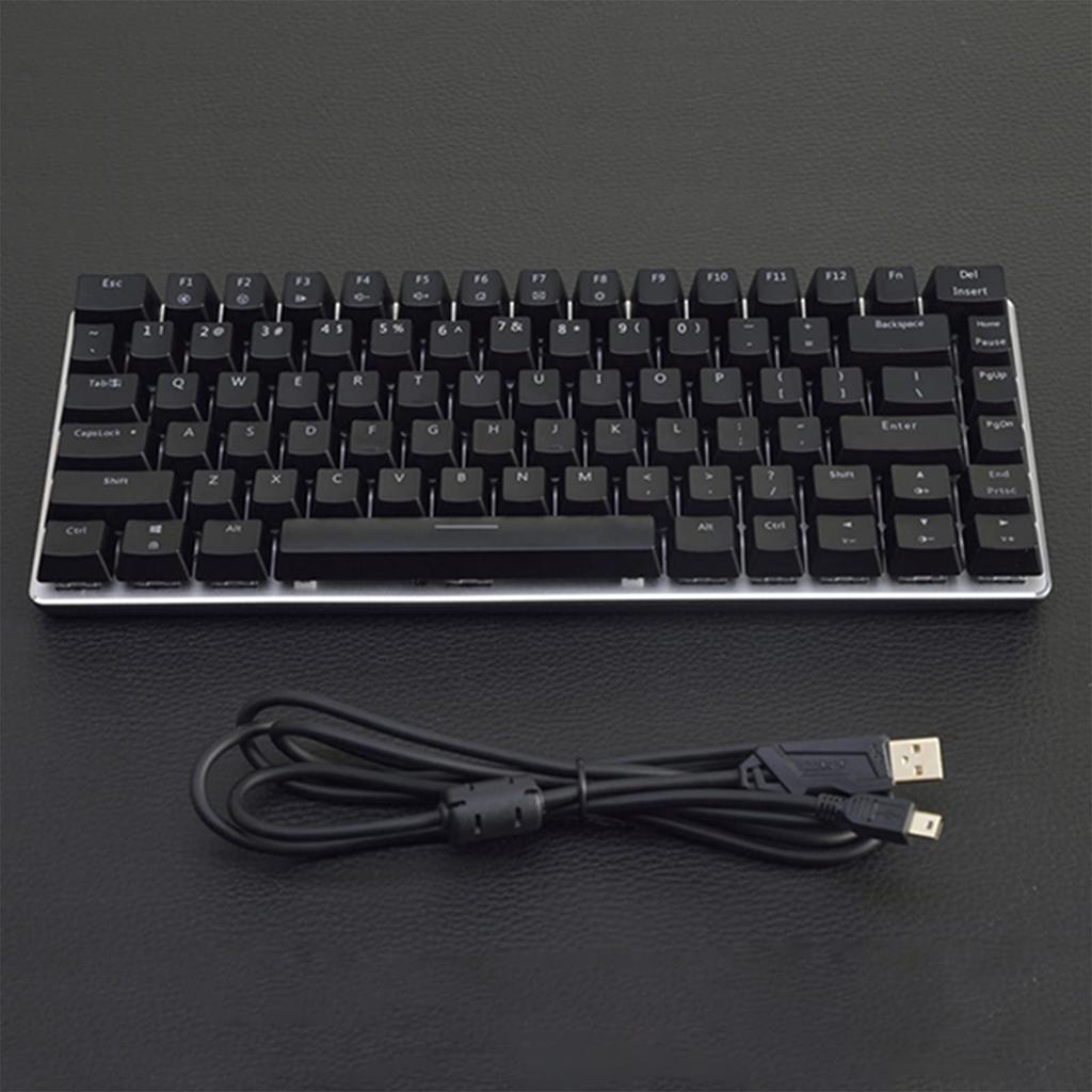 Ajazz AK33 Gaming Keyboard, 82 Keys, Anti-Collision, Waterproof, Mechanical Keyboard for DesktopLaptops, Wired, 18 Backlights, Detachable USB Cable