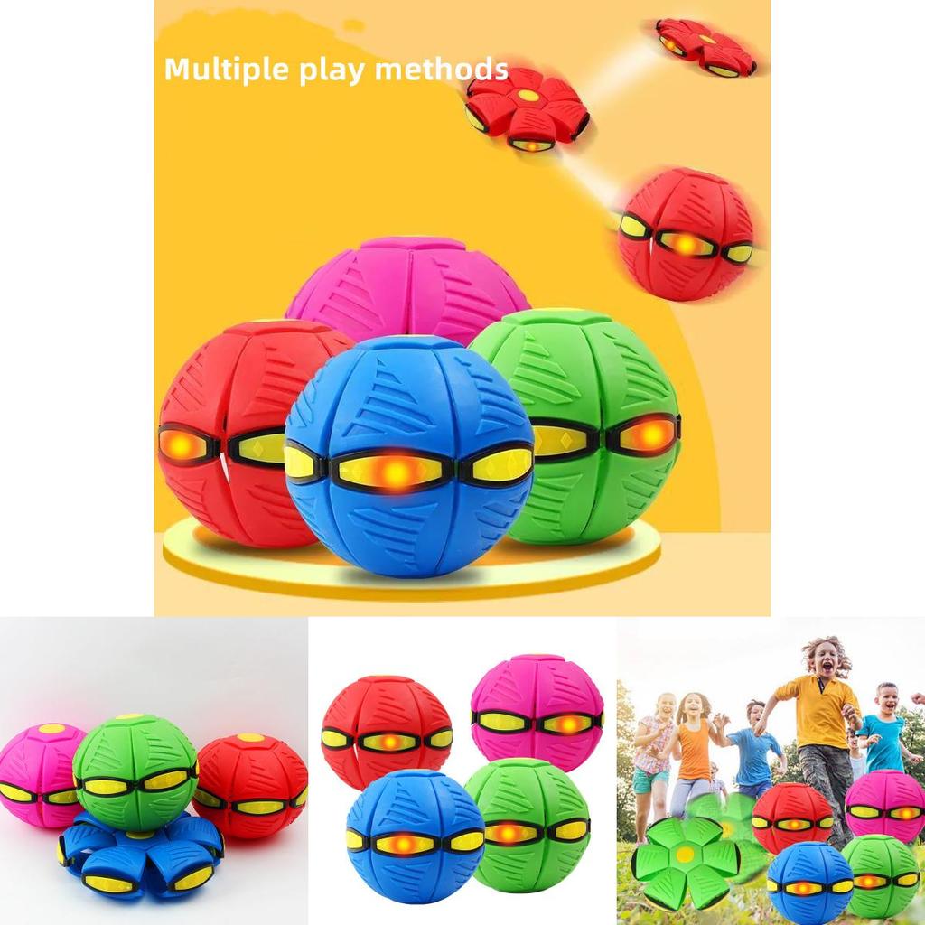 New Arrival Flashing Disc Ball Toy Elastic Bouncing Ball For Stress Relief Parent-child Interaction Plastic Material 25*25*5 Spec