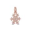 New copper Sparkling Snowflake Pendant Dangle Charm Bead Compatible With Authentic Bracelets Do It Yourself Jewellery Women Gift